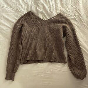 Pink Rose | Brown Off-the-Shoulder Sweater